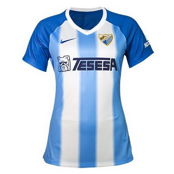 Camiseta Málaga Primera equipo Mujer 2018-19 Azul Blanco